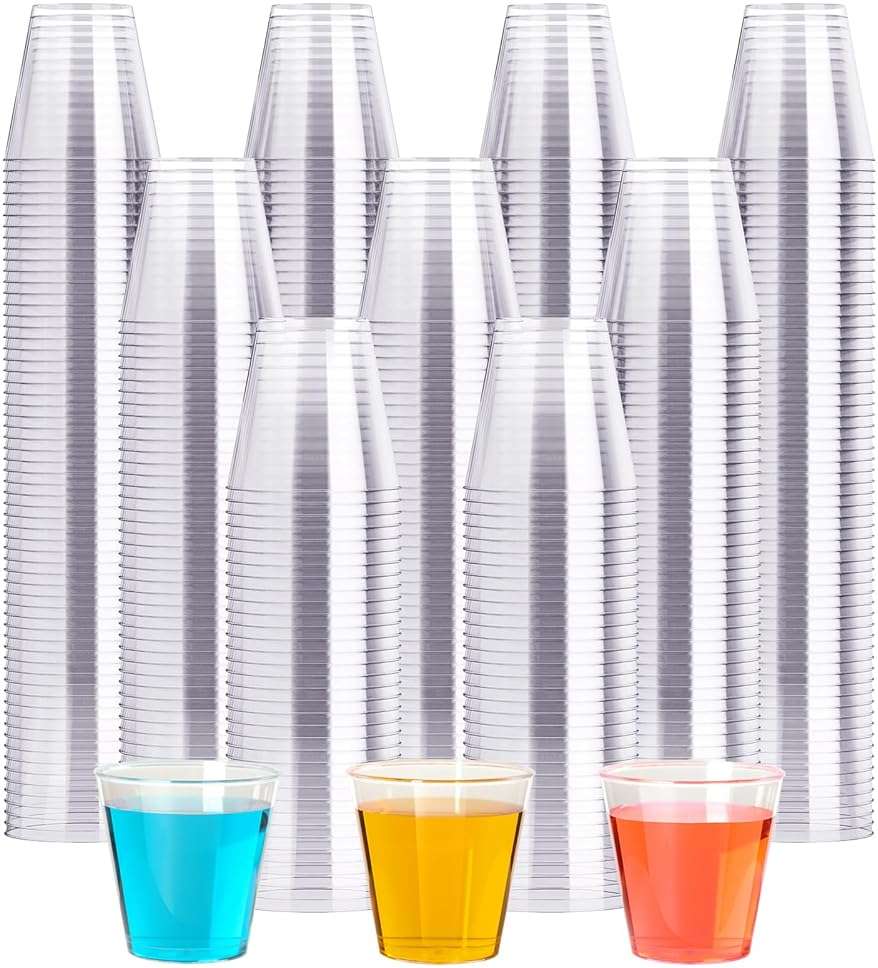 2 OZ 500 Pack Plastic Shot Glasses, Disposable Cups, Wine Tasting Cups, Small Plastic Tumbler for Whiskey, Wine Tasting, Food Samples, Perfect for Halloween, Thanksgiving, Christmas Party - Image 1