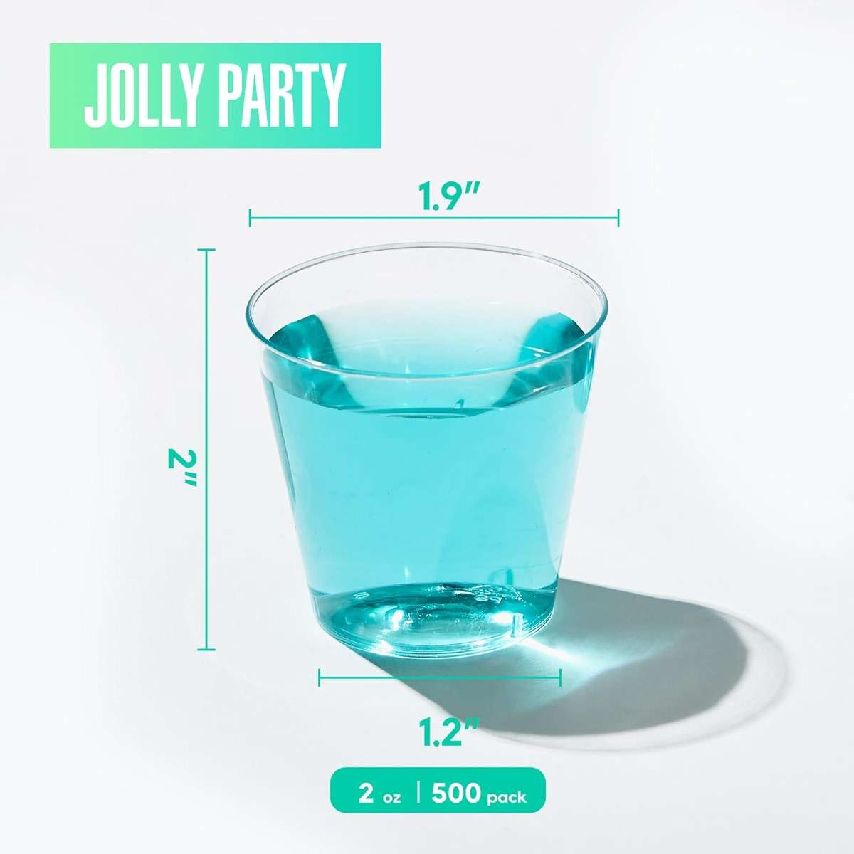 2 OZ 500 Pack Plastic Shot Glasses, Disposable Cups, Wine Tasting Cups, Small Plastic Tumbler for Whiskey, Wine Tasting, Food Samples, Perfect for Halloween, Thanksgiving, Christmas Party - Image 3