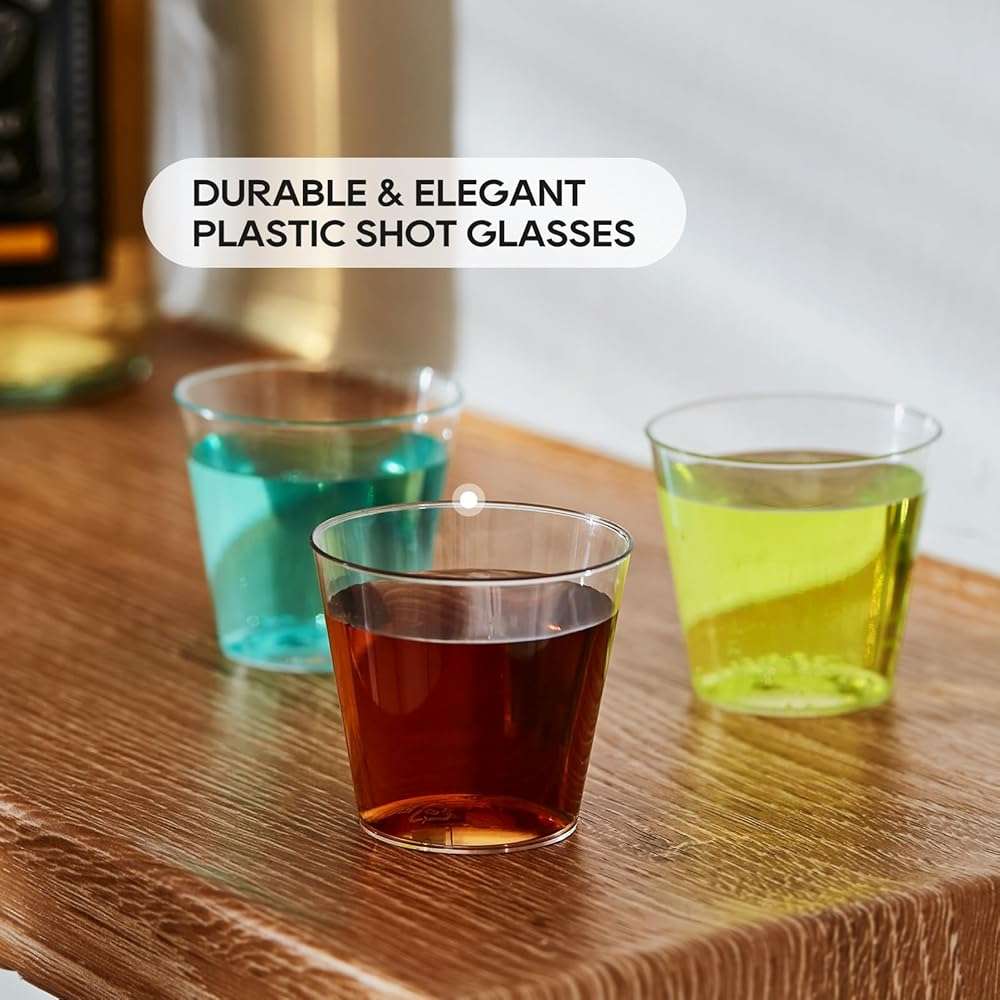 2 OZ 500 Pack Plastic Shot Glasses, Disposable Cups, Wine Tasting Cups, Small Plastic Tumbler for Whiskey, Wine Tasting, Food Samples, Perfect for Halloween, Thanksgiving, Christmas Party - Image 5