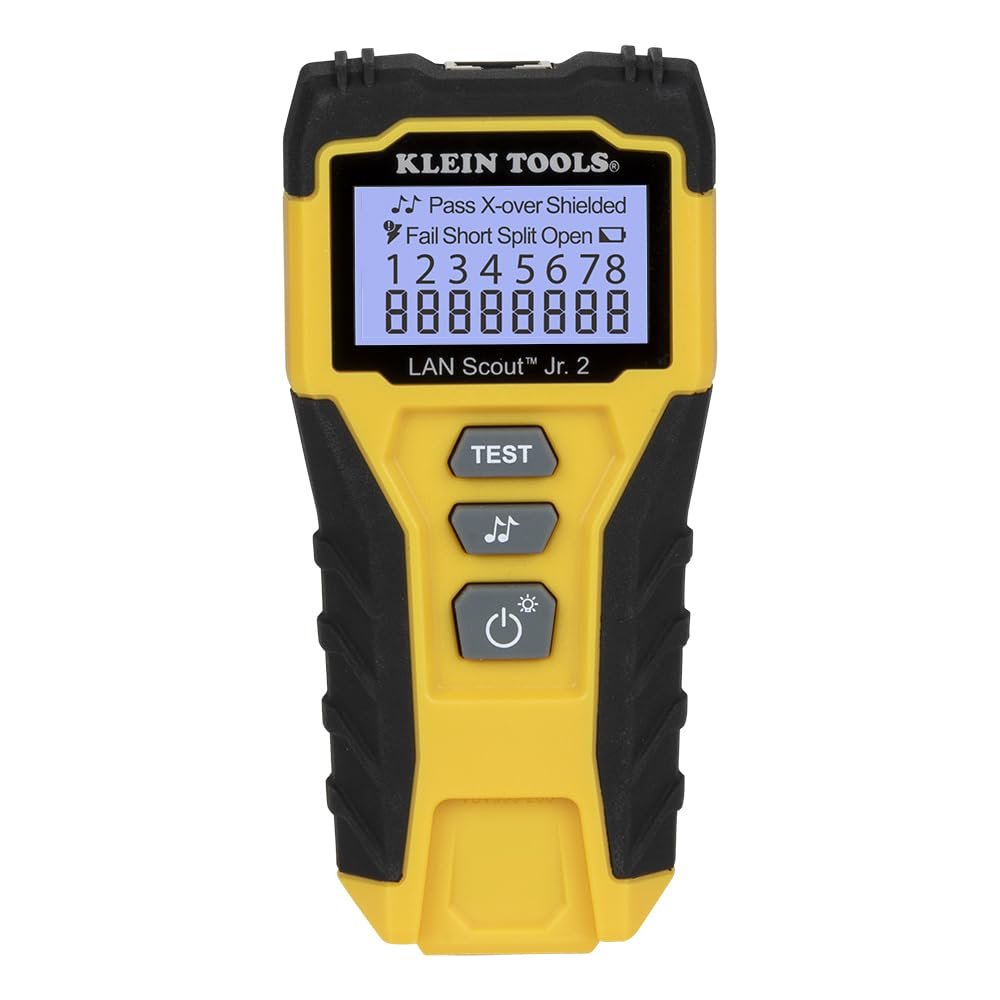 Klein Tools VDV526-200 Cable Tester, LAN Scout Jr. 2 Ethernet Tester for CAT 5e, CAT 6/6A Cables with RJ45 Connections - Product Image
