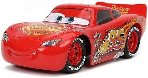 Jada Toys Pixar Cars 1:24 Lightning McQueen RC Remote Control Car 2.4 GHz Red Toys for Kids - Image 4