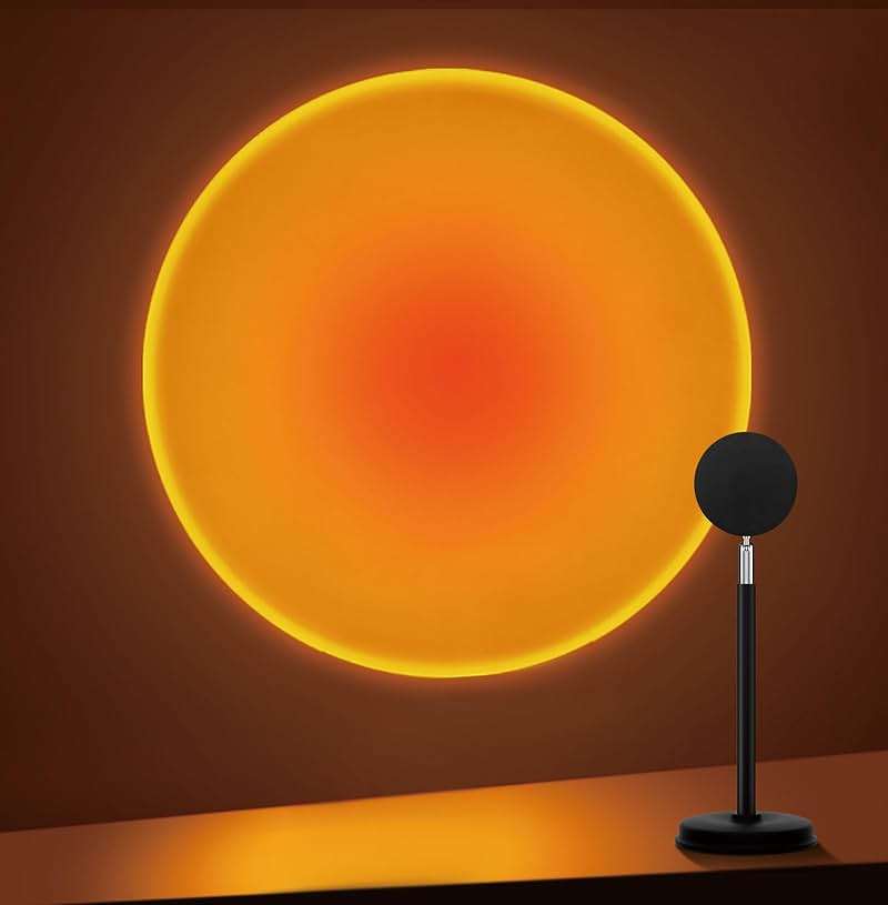 Tsrarey Sunset Lamp Projector,180 Degree Rotation Sun Projection Light Led Night Light Floor Lamp with USB Port,Sunset Lamps for Photography Party Bedroom Decor - Image 1