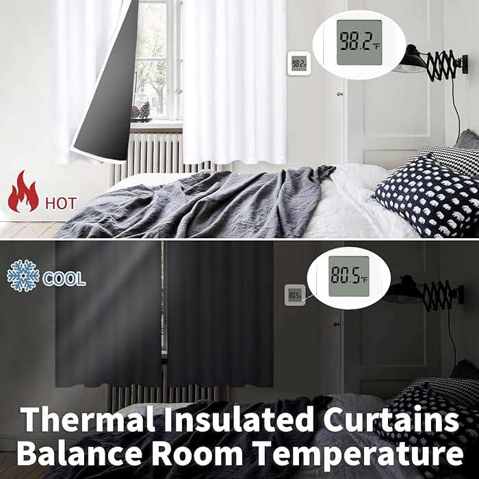 BGment White Blackout Curtains 63 Inch Long - Black Out Curtains for Bedroom Thermal Insulated Curtains for Summer Grommet Total Room Darkening Window Drapes, 2 Panels, 42 x 63 Inch - Image 3