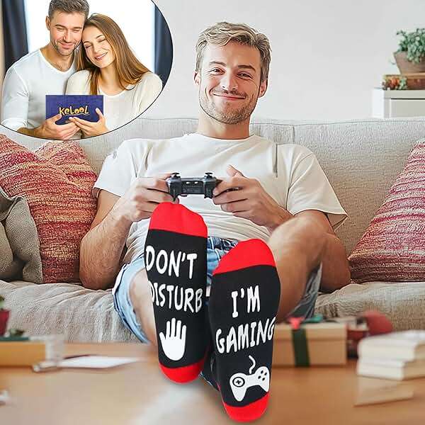 Kelool Do Not Disturb I'm Gaming Socks,Men Gifts for Men Teen Boys Dad Him Son Fathers,Valentines Christmas Stocking Stuffers - Image 3