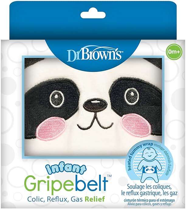 Dr. Brown's Infant Gripebelt Heated Belly Band, Soothe Baby's Tummy with Gentle Warmth and Compression, Panda, 0m+ - Image 1