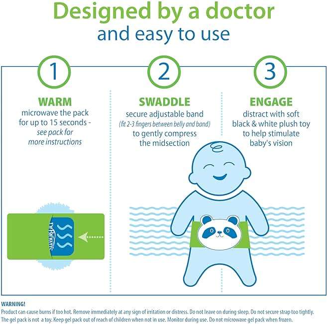 Dr. Brown's Infant Gripebelt Heated Belly Band, Soothe Baby's Tummy with Gentle Warmth and Compression, Panda, 0m+ - Image 3
