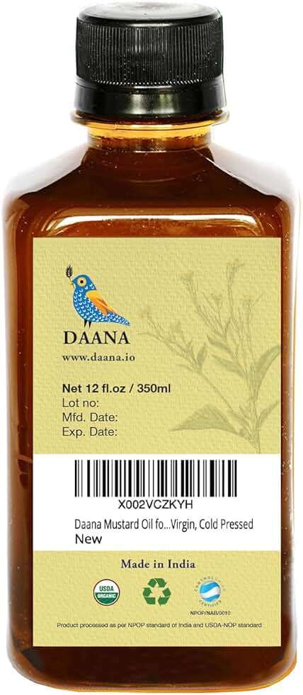 DAANA Mustard Oil for Skin: Certified USDA Organic, Extra Virgin, Cold Pressed - Image 5