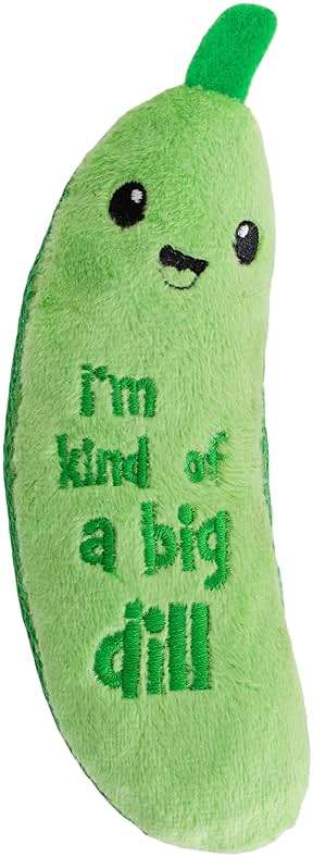 Catstages Crunchy Pickle Kicker Cat Toy – Plush Crinkle Toy with Catnip and Dental Mesh, 6.5" - Image 1