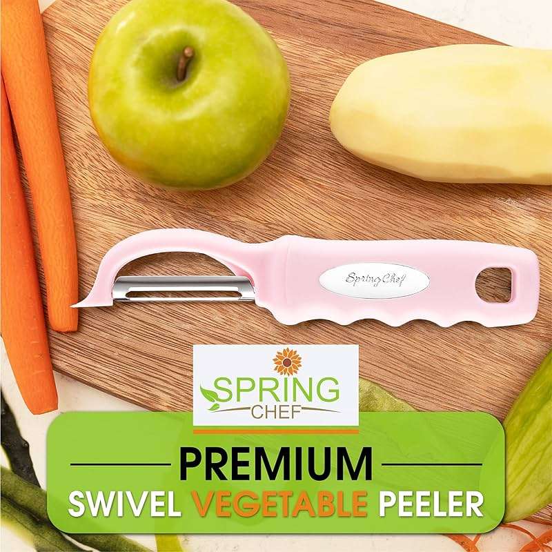 Spring Chef Premium Swivel Vegetable Peeler, Soft Grip Handle and Ultra Sharp Stainless Steel Blades - Perfect Kitchen Peeler For Veggie, Fruit, Potato, Carrot, Apple - Pink Lemonade - Image 7