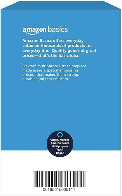 Amazon Basics Flextra Multipurpose Drawstring Trash Bags, 30 Gallon, 50 Count, Tear Resistant - Image 6