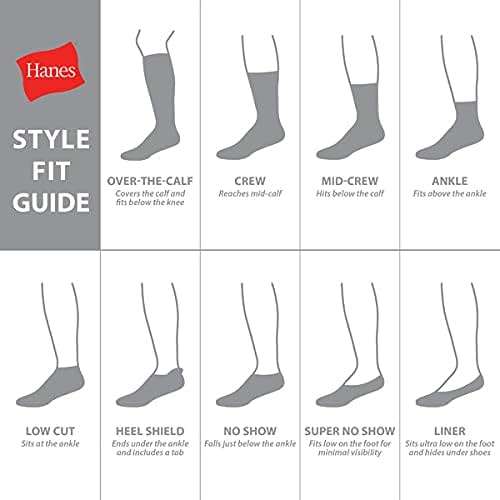 Hanes Men's Work Socks, Cushioned Crew Socks, Moisture-wicking Socks & Odor Control, Black & White, 6 & 12 Pack Available - Image 7