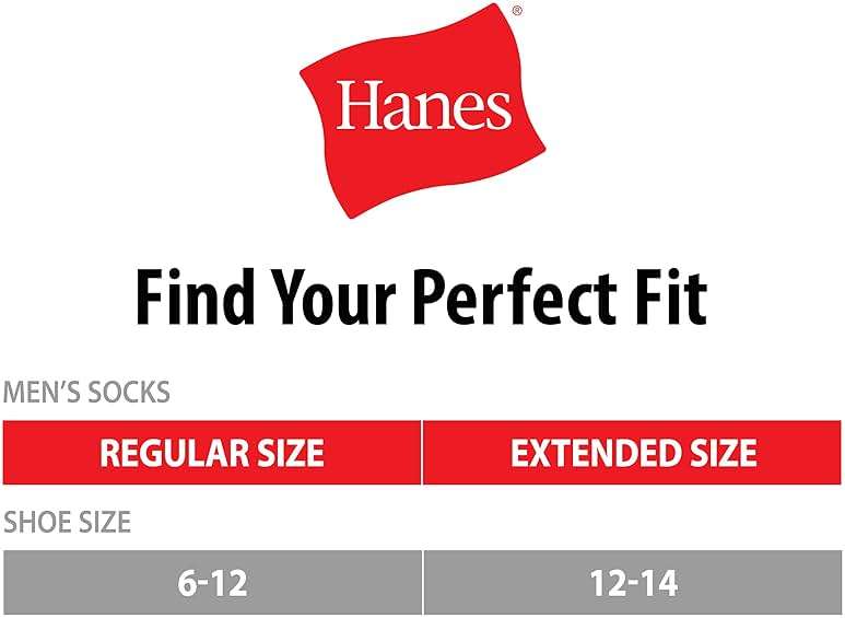 Hanes Men's Work Socks, Cushioned Crew Socks, Moisture-wicking Socks & Odor Control, Black & White, 6 & 12 Pack Available - Image 6