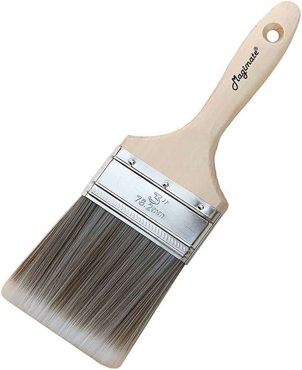 Magimate 3-Inch (76mm) Double Thick Chip Paint Brush – Versatile Stain Brush Wood Handle for Furniture, Walls, Fences, and Murals – Smooth Gesso, Plaster, Polyurethane, and Varnish Wide Paintbrush - Image 1