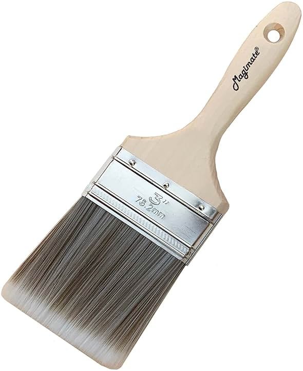 Magimate 3-Inch (76mm) Double Thick Chip Paint Brush – Versatile Stain Brush Wood Handle for Furniture, Walls, Fences, and Murals – Smooth Gesso, Plaster, Polyurethane, and Varnish Wide Paintbrush - Product Image