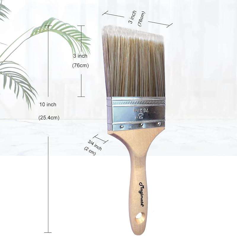 Magimate 3-Inch (76mm) Double Thick Chip Paint Brush – Versatile Stain Brush Wood Handle for Furniture, Walls, Fences, and Murals – Smooth Gesso, Plaster, Polyurethane, and Varnish Wide Paintbrush - Image 2