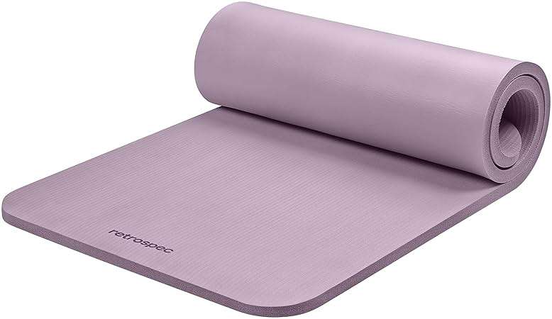 Retrospec Solana Yoga Mat 1" Thick w/Nylon Strap for Men & Women - Non Slip Exercise Mat for Home Yoga, Pilates, Stretching, Floor & Fitness Workouts - Image 1