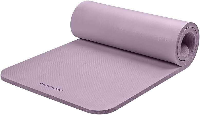Retrospec Solana Yoga Mat 1" Thick w/Nylon Strap for Men & Women - Non Slip Exercise Mat for Home Yoga, Pilates, Stretching, Floor & Fitness Workouts - Product Image