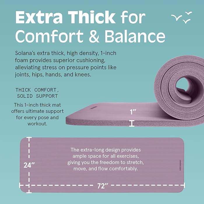 Retrospec Solana Yoga Mat 1" Thick w/Nylon Strap for Men & Women - Non Slip Exercise Mat for Home Yoga, Pilates, Stretching, Floor & Fitness Workouts - Image 3