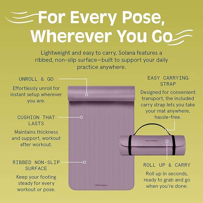 Retrospec Solana Yoga Mat 1" Thick w/Nylon Strap for Men & Women - Non Slip Exercise Mat for Home Yoga, Pilates, Stretching, Floor & Fitness Workouts - Image 5