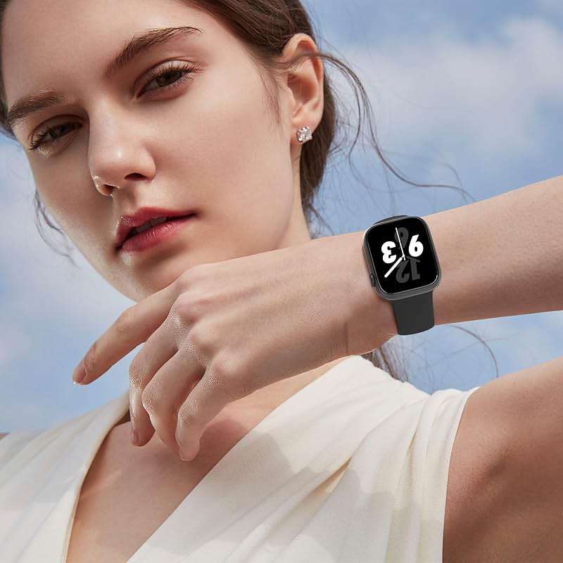 Sport Band Compatible with Apple Watch 38mm 40mm 41mm 42mm 44mm 45mm 46mm 49mm, Replacement Soft Silicone Strap Wristbands for iWatch Series 11/10/9/8/7/6/5/4/3/2/1 Ultra SE Women Men, Black - Image 5