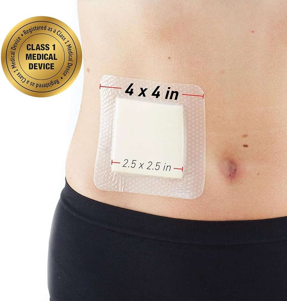 Neo G Opti-Heal Silicone Foam Dressing with Border - Absorbent, Adhesive Foam Wound Dressing for Cuts, Ulcers, Diabetic Wound, Bedsore Wound Care, Burns, Surgical - Island Dressing 4x4-4 Pcs - Image 5