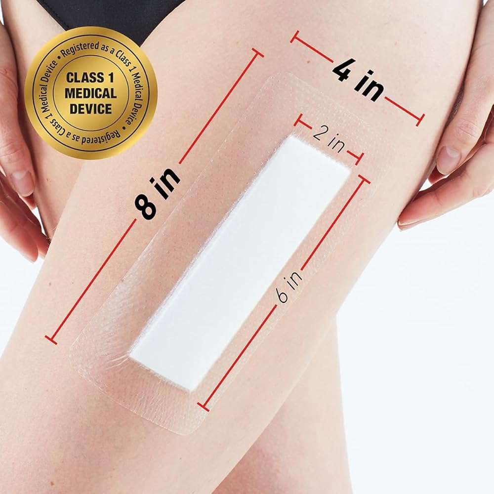 Neo G Opti-Heal Silicone Surgical Dressing – Sterile Adhesive Bandages for Surgical Wounds, Cuts, Abrasions - Absorbent Barrier Island Dressing 4x8 - Waterproof Bandages Post Surgical- 2 Pack - Image 5