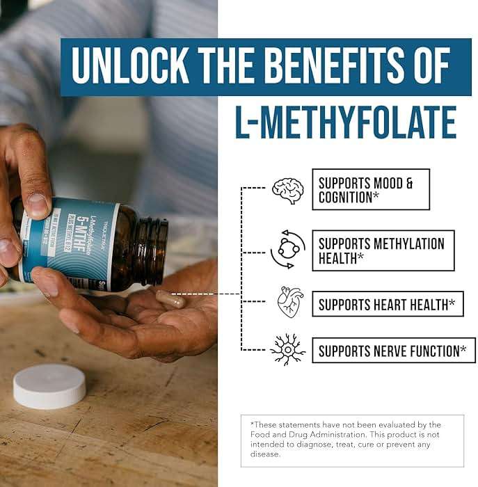 L Methyl Folate 15mg Plus Methyl B12 Cofactor – High Potency, Active 5-MTHF Form - Supports Mood, Methylation, Cognition – Bioactive Forms of Vitamin B9 & B12 (60 Capsules – 60 Servings) - Image 4