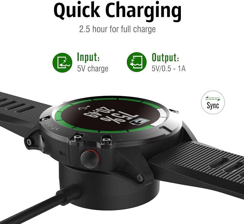 2Pack Charger for Garmin Venu 4/Venu 3/Venu 3S/Venu 2/Venu 2 Plus/Venu 2S/Venu/Venu Sq 2/Venu Sq/Venu X1 Replacement USB Charging Cable Date Sync Cord Adapter for Garmin Venu Series Smartwatch - Image 2