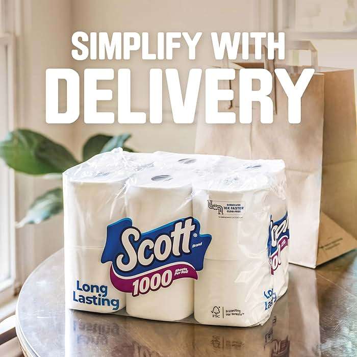 Scott 1000 Trusted Clean Toilet Paper, 32 Rolls, Septic-Safe, 1-Ply Toilet Tissue - Image 7