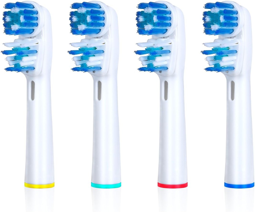 Replacement Brush Heads Compatible with Oral B- Double Clean Design, Double Clean Brush Heads, Compatible with Braun Oral-B Dual Clean Electric Toothbrush - Pack of 4 - Product Image