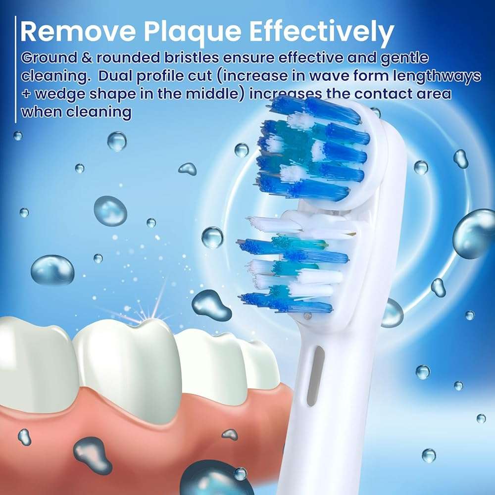 Replacement Brush Heads Compatible with Oral B- Double Clean Design, Double Clean Brush Heads, Compatible with Braun Oral-B Dual Clean Electric Toothbrush - Pack of 4 - Image 7