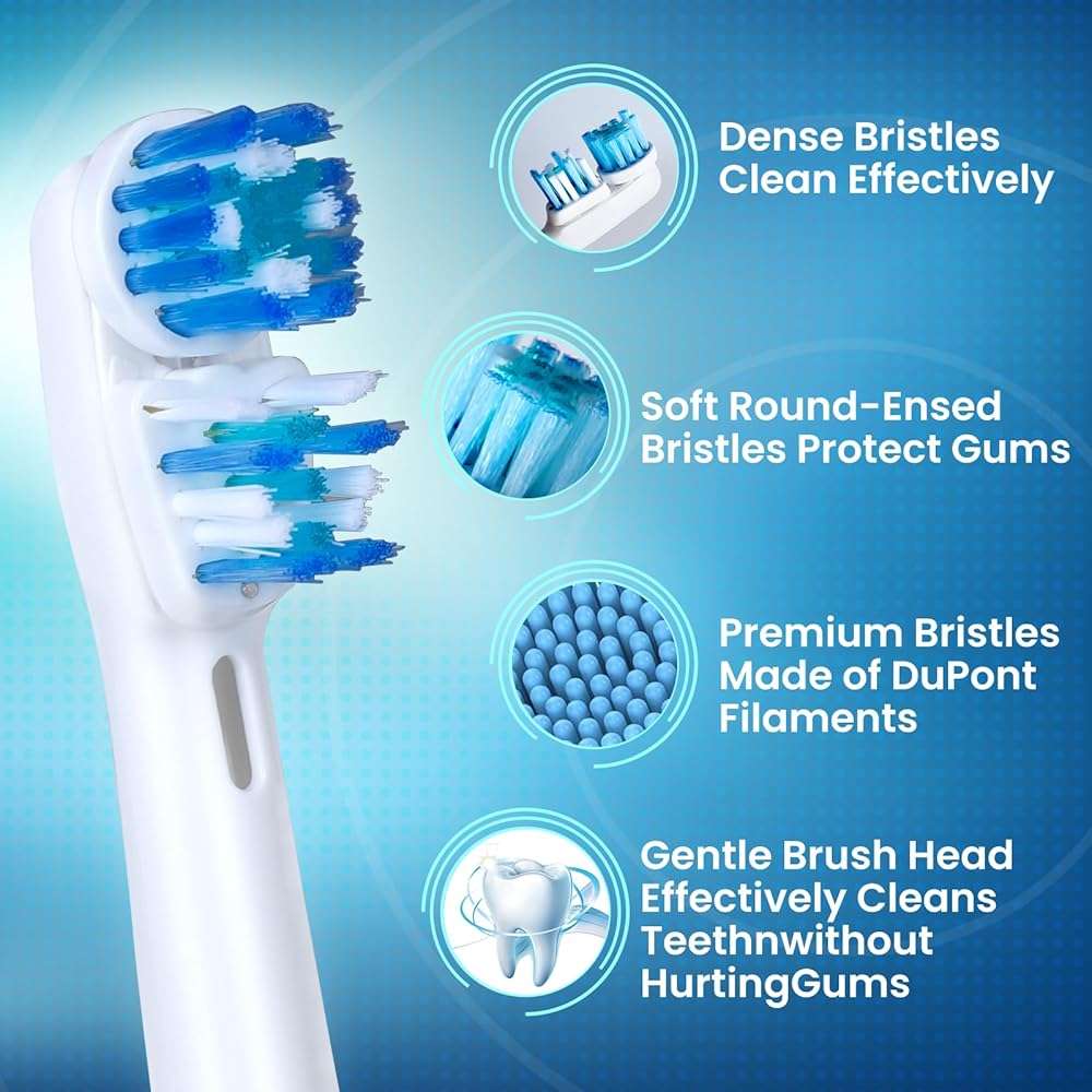 Replacement Brush Heads Compatible with Oral B- Double Clean Design, Double Clean Brush Heads, Compatible with Braun Oral-B Dual Clean Electric Toothbrush - Pack of 4 - Image 8
