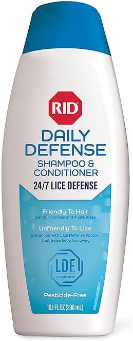 RID Daily Defense Lice Shampoo & Conditioner, Used Daily Provides 24/7 Defense Against Head Lice, 100% Effective, 10.1 Ounce - Product Image