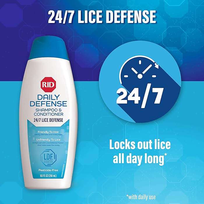 RID Daily Defense Lice Shampoo & Conditioner, Used Daily Provides 24/7 Defense Against Head Lice, 100% Effective, 10.1 Ounce - Image 2