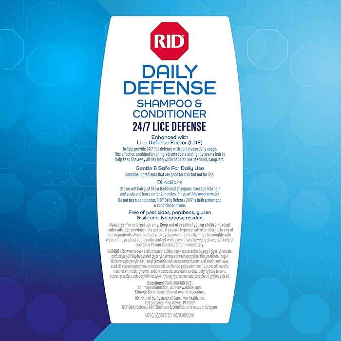 RID Daily Defense Lice Shampoo & Conditioner, Used Daily Provides 24/7 Defense Against Head Lice, 100% Effective, 10.1 Ounce - Image 6