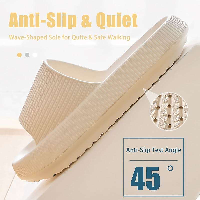 rosyclo Cloud Slippers for Women and Men, Pillow House Slippers Shower Shoes Indoor Slides Bathroom Sandals, Ultimate Comfort, Lightweight, Thick Sole, Non-Slip, Easy to Clean - Image 4