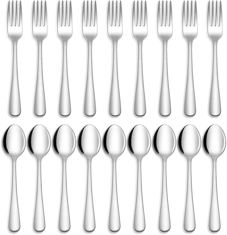 Hiware 24-piece Forks and Spoons Silverware Set, Food Grade Stainless Steel Flatware Cutlery Set for Home, Kitchen and Restaurant, Mirror Polished, Dishwasher Safe - Product Image