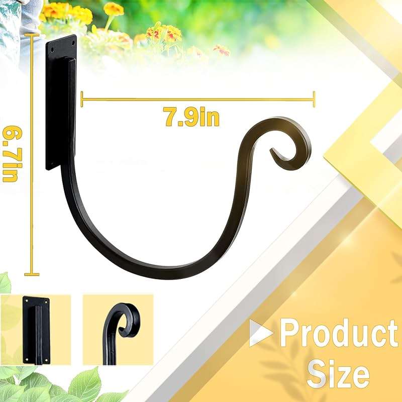 YANGSHUO Garden Hose Holder Outside: Wall Mount Water Hose Holder - 8Inch Heavy Duty Garden Water Hose Hanger for Outside Hose Storage - Image 2