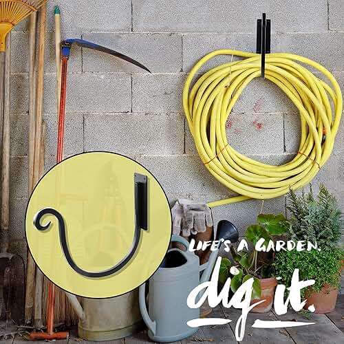 YANGSHUO Garden Hose Holder Outside: Wall Mount Water Hose Holder - 8Inch Heavy Duty Garden Water Hose Hanger for Outside Hose Storage - Image 8