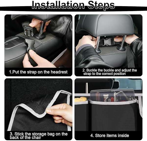 UYYE Trunk Hanging Organizer, Backseat Bag, Car Interior Accessories with 4 Pockets & 2 Mesh Pouches for Groceries, Will Provide More Storage Trunk Space for SUV, Jeep, MPVs - Image 6
