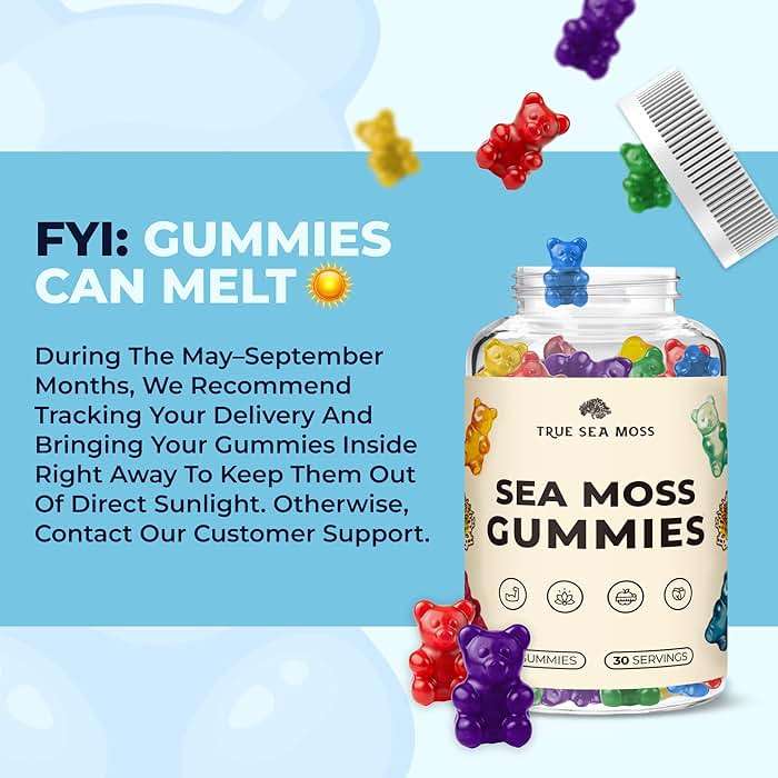 TrueSeaMoss Irish Sea Moss Gummies with Burdock Root & Bladderwrack – Formula for Adults & Kids – 60 Gummies (Packaging May Vary) - Image 9