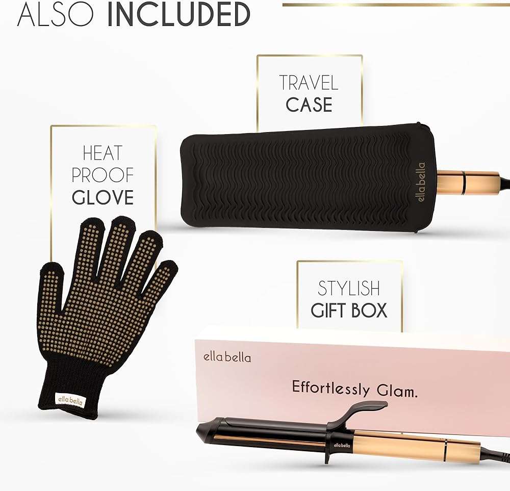 ELLA BELLA® Curling Iron 1 Inch • Professional Hair Curler • Curling Wand • Ceramic Curling Irons • Transform Your Look in Seconds • Suitable for All Hair Types • Say Goodbye to Heat Damage - Image 7