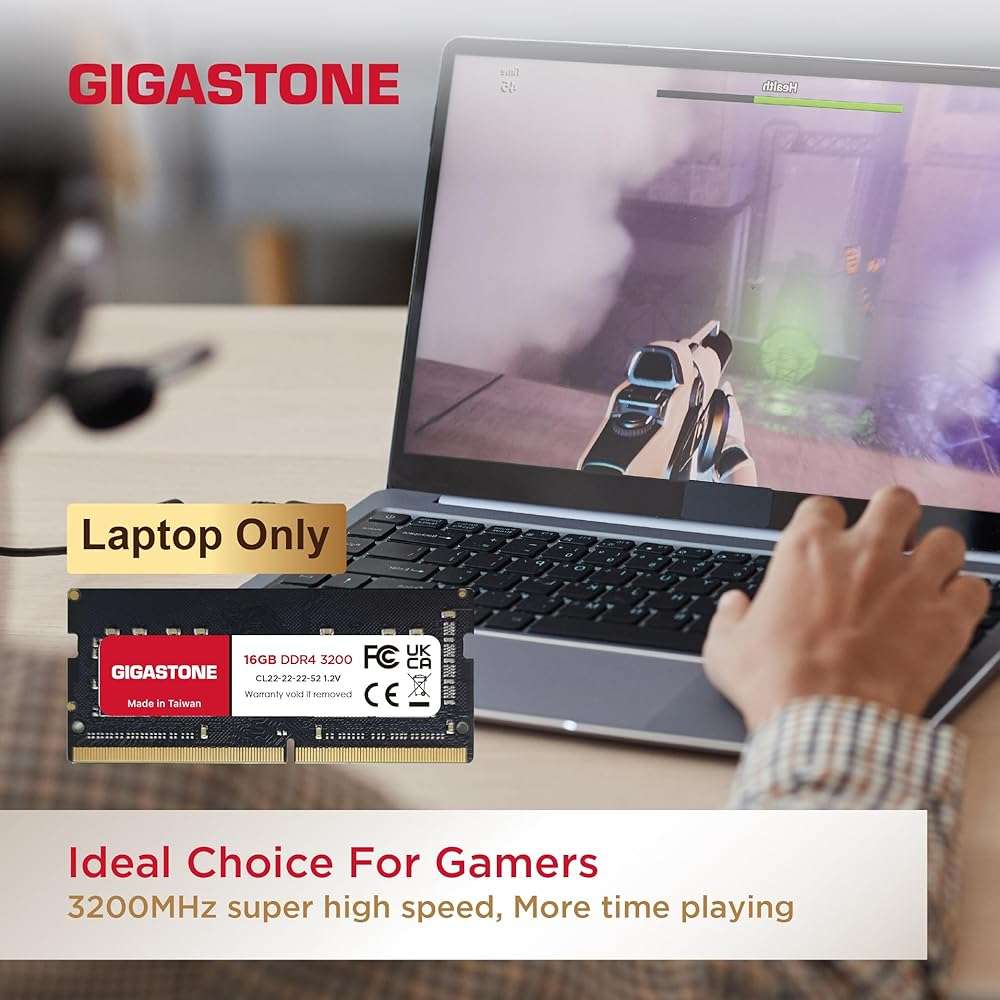 【DDR4 RAM Laptop Only】 GIGASTONE 32GB Kit (2x16GB) DDR4 3200MHz (2933MHz or 2666MHz) PC4-25600 (PC4-23400, 21300) CL22 1.2V SODIMM 260 Pin Unbuffered Non ECC High Performance Notebook Memory Upgrade - Image 4