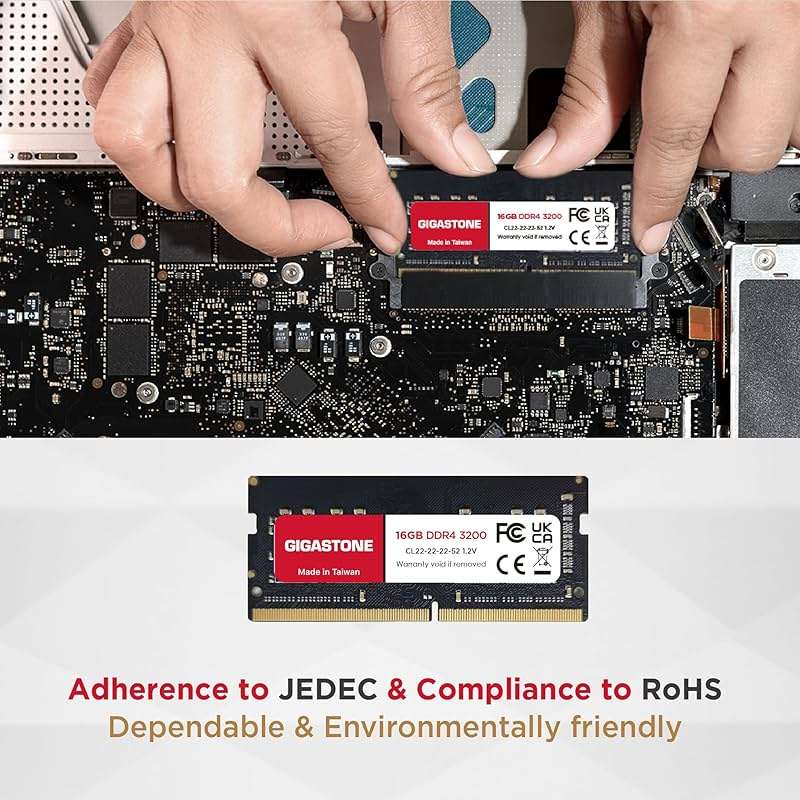 【DDR4 RAM Laptop Only】 GIGASTONE 32GB Kit (2x16GB) DDR4 3200MHz (2933MHz or 2666MHz) PC4-25600 (PC4-23400, 21300) CL22 1.2V SODIMM 260 Pin Unbuffered Non ECC High Performance Notebook Memory Upgrade - Image 6