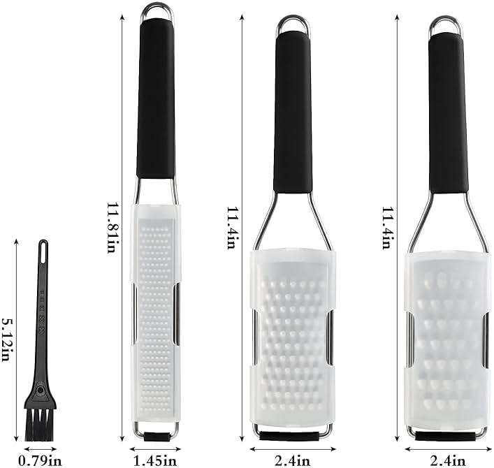 Cambom Lemon Zester Grater Three-piece Suit - Heavy Duty Kitchen Tool for Parmesan Cheese, Ginger, Garlic, Nutmeg, Chocolate, Vegetables,Fruits,Stainless Steel Grater Dishwasher Safe Black - Image 3
