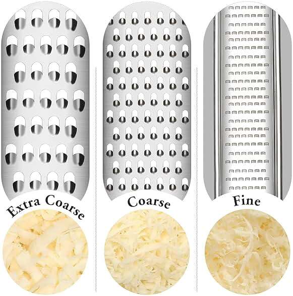 Cambom Lemon Zester Grater Three-piece Suit - Heavy Duty Kitchen Tool for Parmesan Cheese, Ginger, Garlic, Nutmeg, Chocolate, Vegetables,Fruits,Stainless Steel Grater Dishwasher Safe Black - Image 6