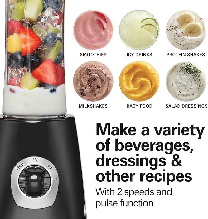 Hamilton Beach Go Sport Portable Blender For Smoothies With 20 Oz. Blend-In Personal Travel Jar, 600 Watt Motor And Stainless Steel Blades For Powerful Blending Performance, Black (51143G) - Image 7