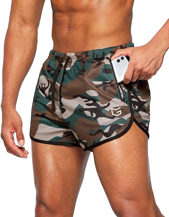 G Gradual Men's Running Shorts 3 Inch Quick Dry Gym Athletic Jogging Shorts with Zipper Pockets - Product Image
