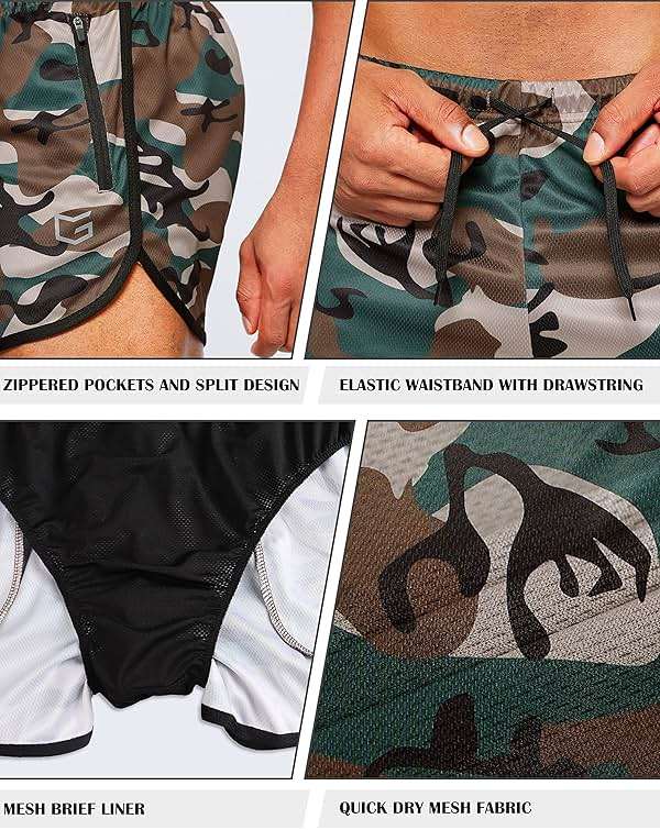 G Gradual Men's Running Shorts 3 Inch Quick Dry Gym Athletic Jogging Shorts with Zipper Pockets - Image 5