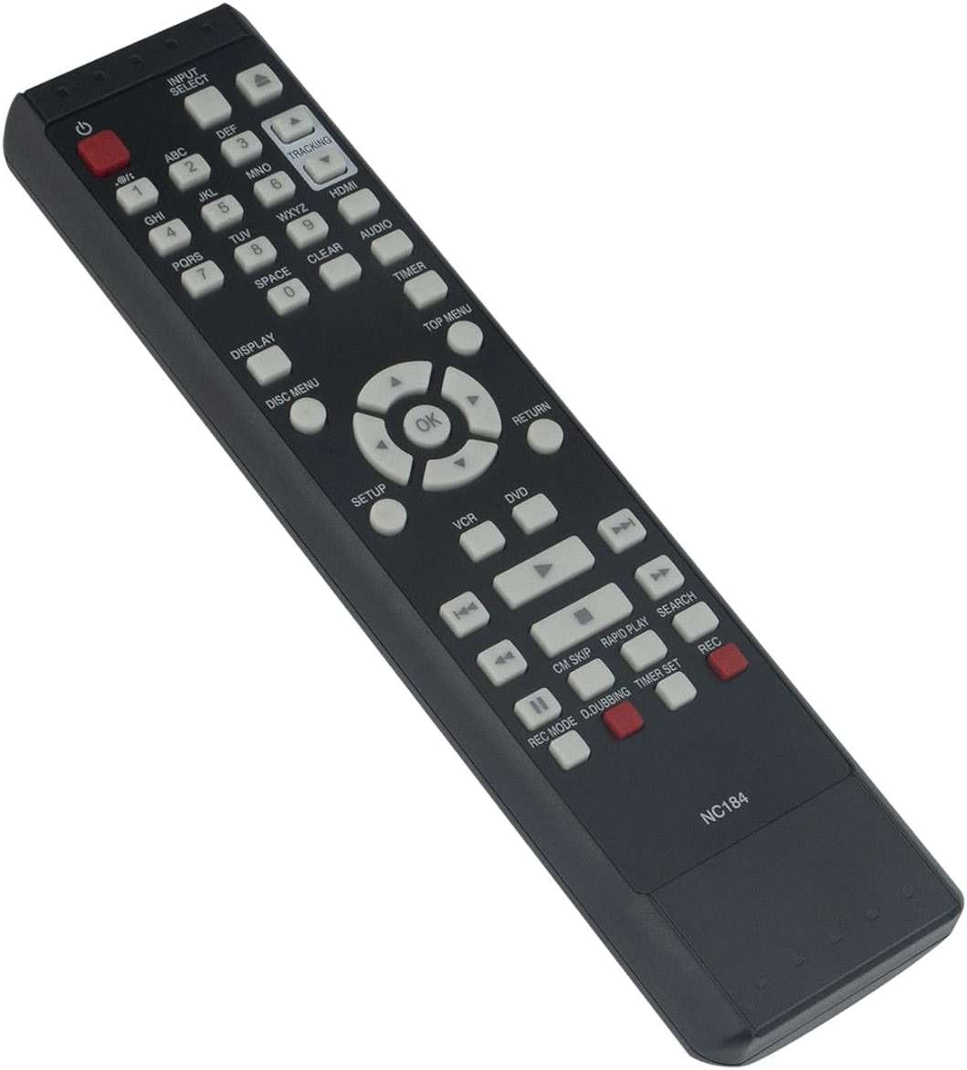 NC184UH NC184 Replace Remote Control fit for Sanyo DVD VCR Combo Recorder FWZV475F FWZV475E NC180 NC180UH - Image 1